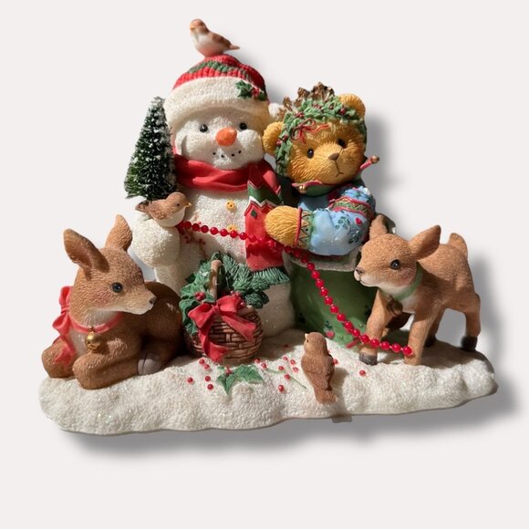 Cherished Teddies Star Winter Wonderland Snowman & Friends Collectible Figurine - Picture 1 of 12